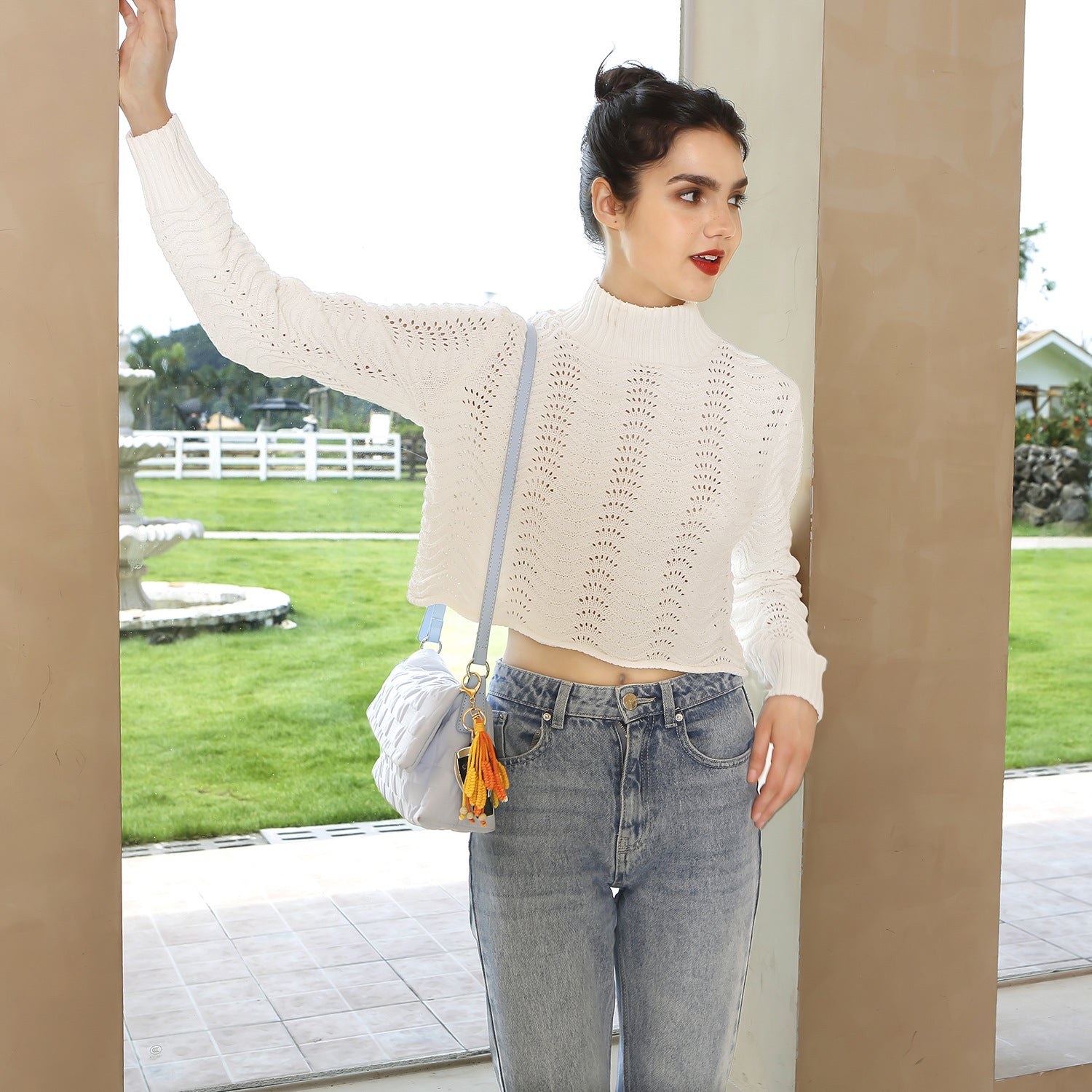 Wholesale Hand-woven Wheat and Grain Tassels Thanksgiving Alloy Keychain